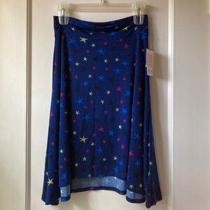 NEW LuLaRoe Kids Azure navy blue with star print skirt